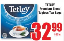 Tetley Premium Blend Tagless Tea Bags  102's 