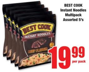 BEST COOK Instant Noodles Multipack Assorted 5's 