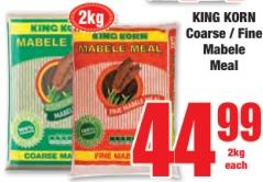 KING KORN Coarse / Fine Mabele Meal 2 kg  