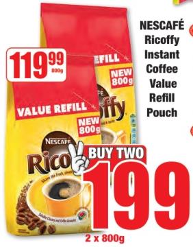 NESCAFÉ Ricoffy Instant Coffee Value Refill Pouch 2x800 gm 