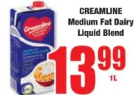 CREAMLINE Medium Fat Dairy Liquid Blend 1L 