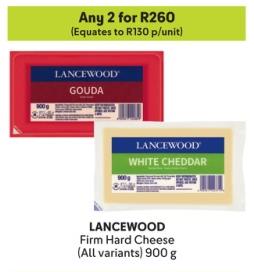 Any 2 Lancewood Firm Hard Cheese All Variants 900g