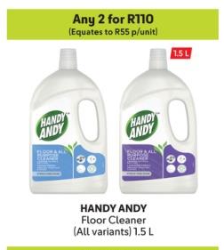 Any 2 HANDY ANDY Floor Cleaner (All variants) 1.5L