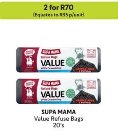 SUPA MAMA Value Refuse Bags 20's