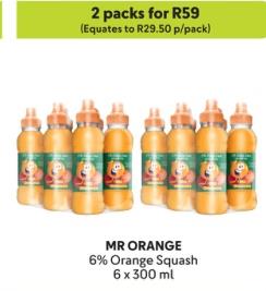 MR ORANGE 6% Orange Squash 6 x 300 ml