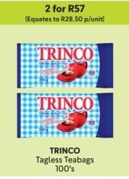 TRINCO Tagless Teabags 100's