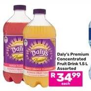 Daly's Premium Concentrated Fruit Drink 1.5 L Assorted