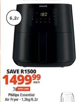 Philips Essential Air Fryer 1.2kg/6.2L