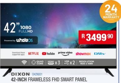 Dixonn 42-INCH FRAMELESS FHD SMART PANEL 