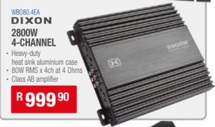 Dixon 2800W 4-Channel Amplifier 