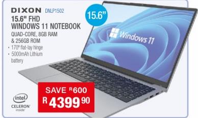 DIXON 15.6" FHD Windows 11 Notebook 