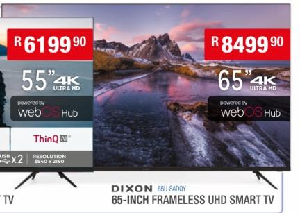 Dixon 65 inch Frameless UHD Smart TV 