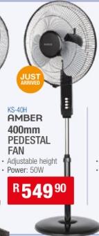 AMBER 400mm PEDESTAL FAN 