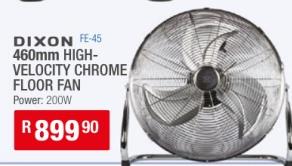 DIXON FE-45 460mm High-Velocity Chrome Floor Fan, Power: 200W 