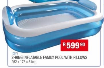 2-Ring Inflatable Family Pool with  Pillows 