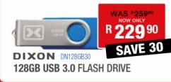 DIXON 128GB USB 3.0 FLASH DRIVE 