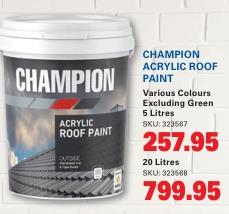 Champion Acruylic Proof Paints 20Ltr 