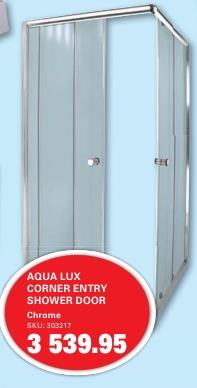 Aqua lux Corner Entry Shower Door 