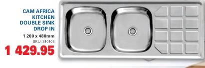 CAM AFRICA KITCHEN DOUBLE SINK DROP IN 