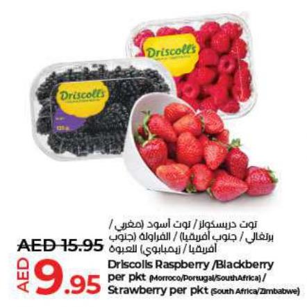 Driscoll's Raspberry/Blackberry per pkt (Morocco/Portugal/South Africa)/Strawberry per pkt (South Africa/Zimbabwe)