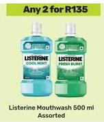 Any 2 Listerine Mouthwash 500 ml Assorted