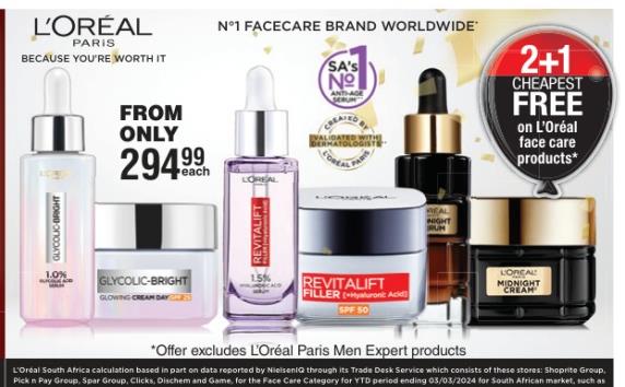 L'Oréal Face Care Products