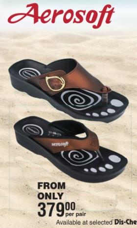 Aerosoft sandals available at selected Dis-Chem