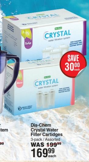 Dis-Chem Crystal Water Filter Cartridges 3-pack / Assorted