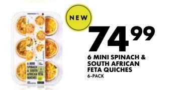 Woolworth 6 Mini Spinach & South African Feta Quiches 6-pack 