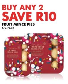 Fruit Mince Pies 6/9-Pack  Buy any 2 Save R10