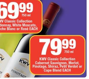 Kwv Classic Collection Cabernet Sauvignon, Merlot, Pinotage, Shiraz, Petit Verdot Or Cape Blend Each 750ml