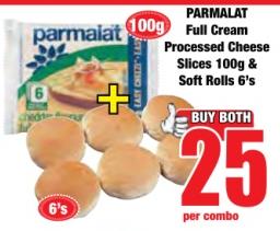 Parmalat Full Cream Processed Cheese Slices 100g & Soft Rolls 6'S