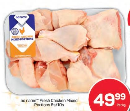 No Name Fresh Chicken Mixed Portions 5s/10s 1kg