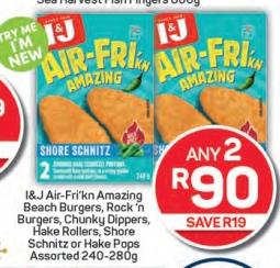 Any 2 I&J Air-Fri'n Amazing Shore Schnitz 240-280g