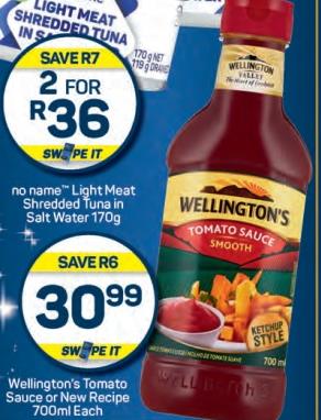 Wellington's Tomato Sauce or New Recipe 700ml Each 