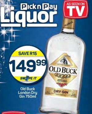 Old Buck London Dry Gin 750ml