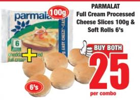 Parmalat Full Cream Processed Cheese Slices 100g & Soft Rolls 6's