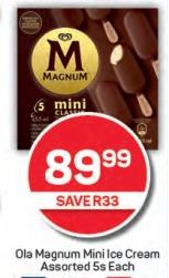 Ola Magnum Mini Ice Cream Assorted 5s Each