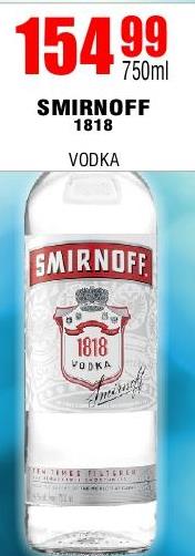 SMIRNOFF 1818 VODKA 750 ml 