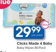 Clicks Made 4 Baby Baby Wipes 80-Pack