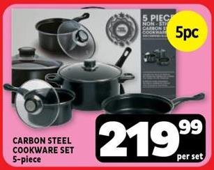 CARBON STEEL COOKWARE  SET 5-piece