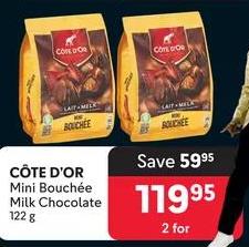 CÔTE D'OR Mini Bouchée Milk Chocolate 122 g