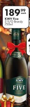 KWV Five 5 Y/O Brandy 750ml