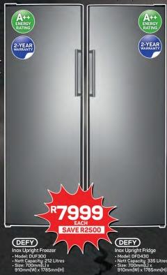 Defy	Refrigerator/Fridge 335 ltr