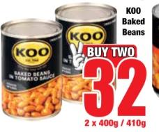 KOO Baked Beans in Tomato Sauce 400g / 410g 