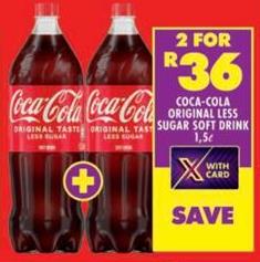 Coca-Cola Original Less Sugar Soft Drink 1.5L