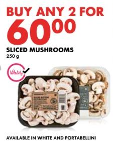 Woolworths Sliced Mushrooms 250gm