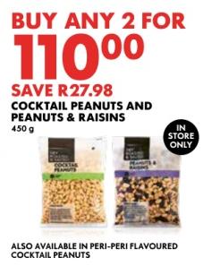 Cocktail Peanuts and Peanuts & Raisins 450g