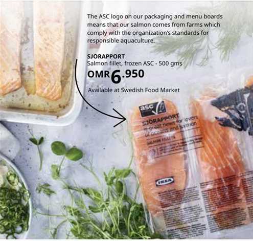 Ikea SJORAPPORT Salmon fillet, frozen ASC - 500 gms