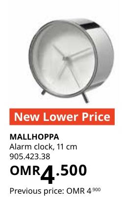 MALLHOPPA Alarm clock, 11 cm